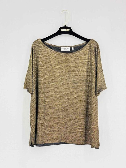 Pre-loved ESSENTIEL ANTWERP Gold & Black Size Large Top at Reems Closet