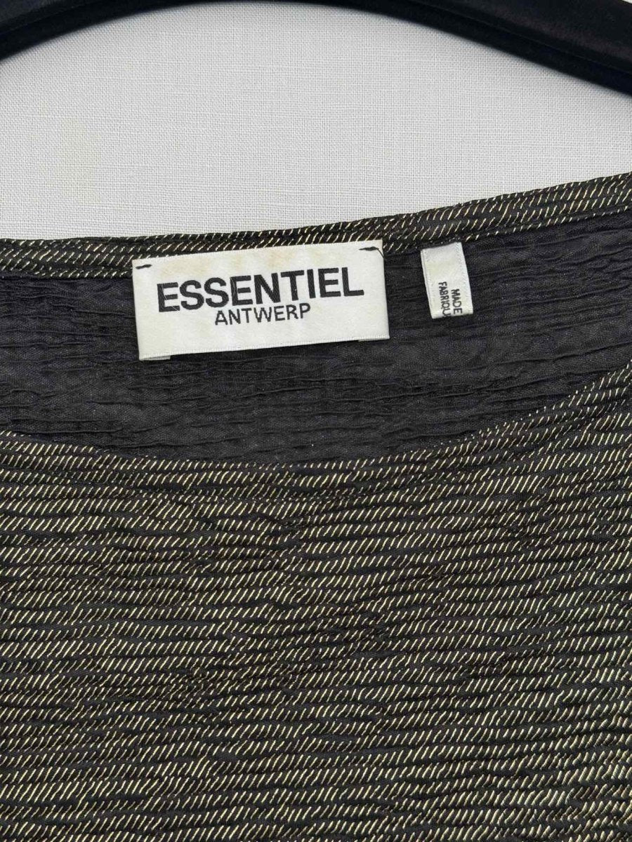Pre-loved ESSENTIEL ANTWERP Gold & Black Size Large Top at Reems Closet