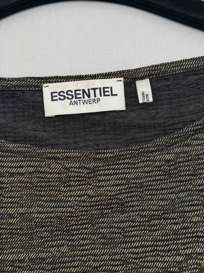 Pre-loved ESSENTIEL ANTWERP Gold & Black Size Large Top at Reems Closet