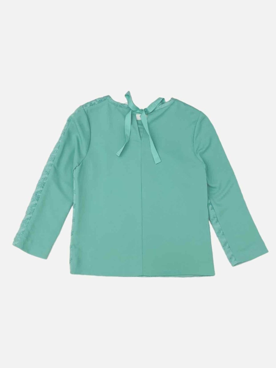 Pre-loved ESSENTIEL ANTWERP Turquoise Jacquard Top from Reems Closet