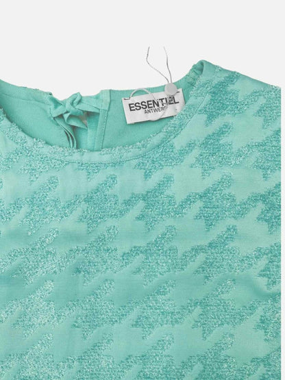 Pre - loved ESSENTIEL ANTWERP Turquoise Jacquard Top at Reems Closet