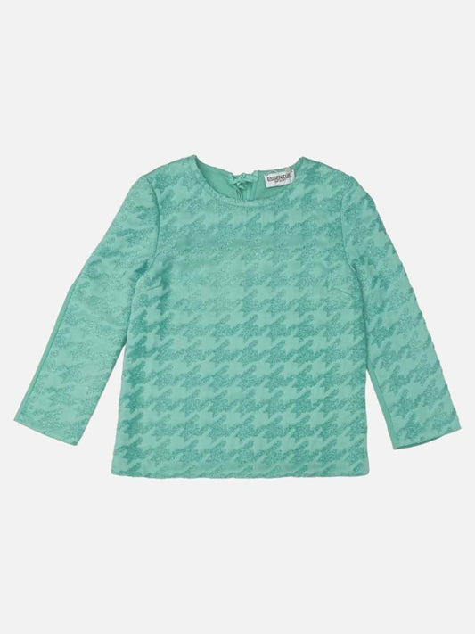 Pre - loved ESSENTIEL ANTWERP Turquoise Jacquard Top at Reems Closet