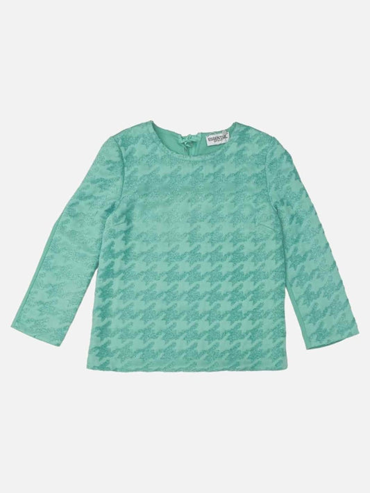 Pre-loved ESSENTIEL ANTWERP Turquoise Jacquard Top from Reems Closet