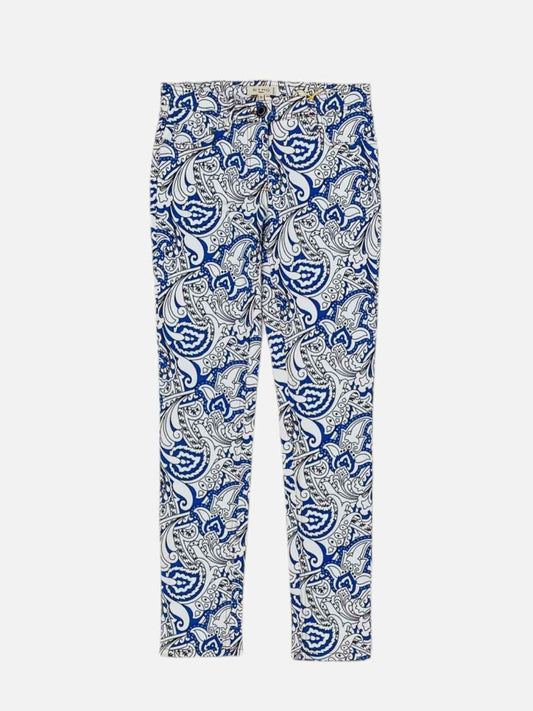 Pre - loved ETRO Ankle Blue & White Printed Jeans at Reems Closet