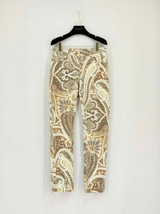Pre-loved ETRO Beige Multicolor Paisley Print Size 27 Jeans at Reems Closet