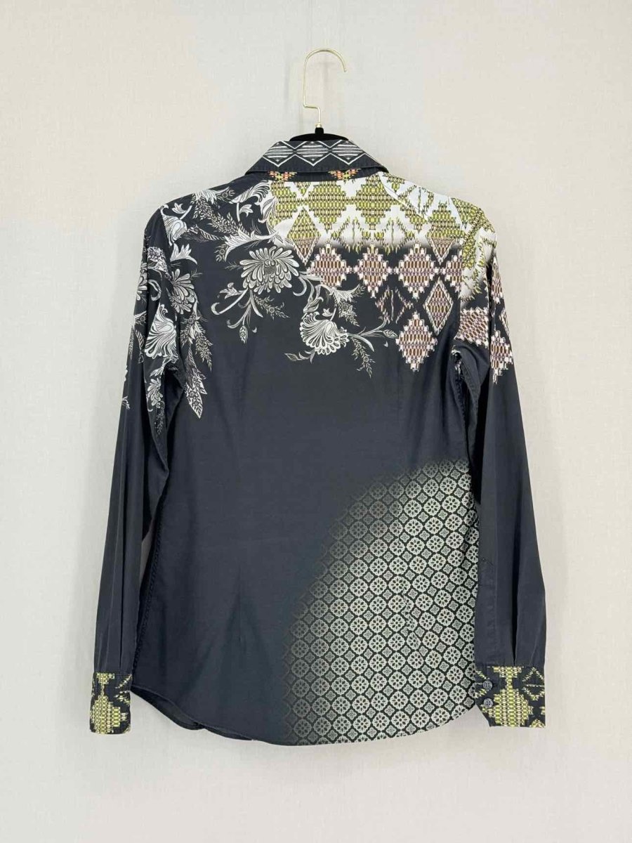 Pre-loved ETRO Black Multicolor Geometric Print Size US 2 Shirt at Reems Closet
