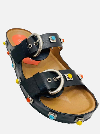 Pre - loved ETRO Black Multicolor Size EU 40 Sandals at Reems Closet