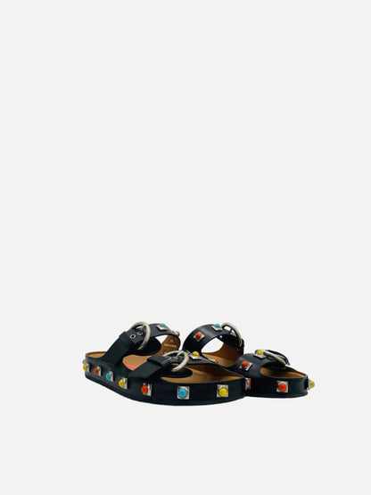 Pre - loved ETRO Black Multicolor Size EU 40 Sandals at Reems Closet
