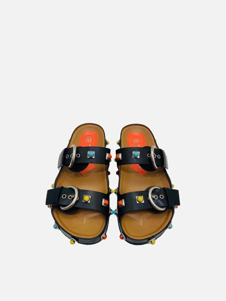 Pre - loved ETRO Black Multicolor Size EU 40 Sandals at Reems Closet