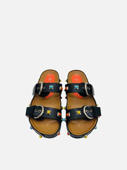 Pre - loved ETRO Black Multicolor Size EU 40 Sandals at Reems Closet