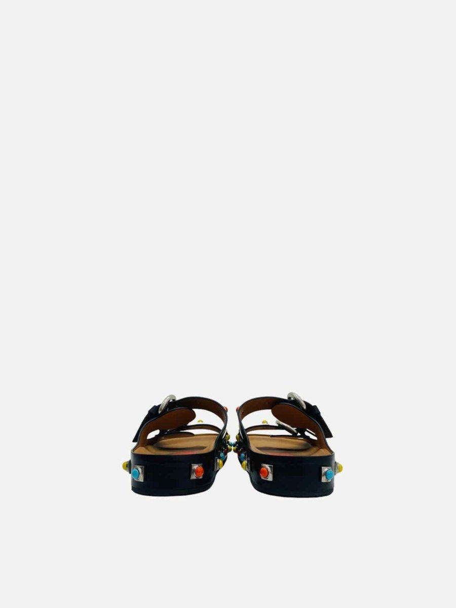 Pre-loved ETRO Black Multicolor Stone Embellished Sandals from Reems Closet