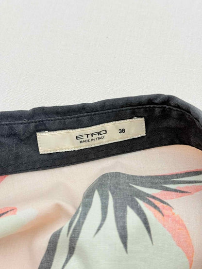 Pre-loved ETRO Blue Multicolor Floral Print Size US 2 Shirt at Reems Closet
