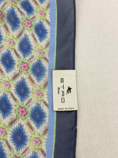Pre - loved ETRO Blue Multicolor Printed Scarf at Reems Closet
