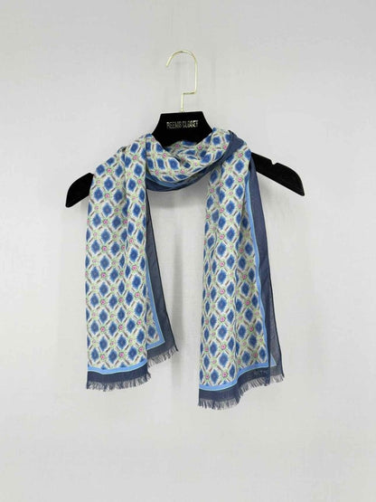 Pre - loved ETRO Blue Multicolor Printed Scarf at Reems Closet