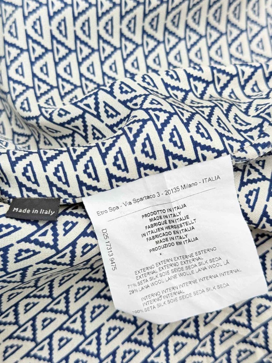 Pre-loved ETRO Blue Multicolor Size US 6 Blazer at Reems Closet
