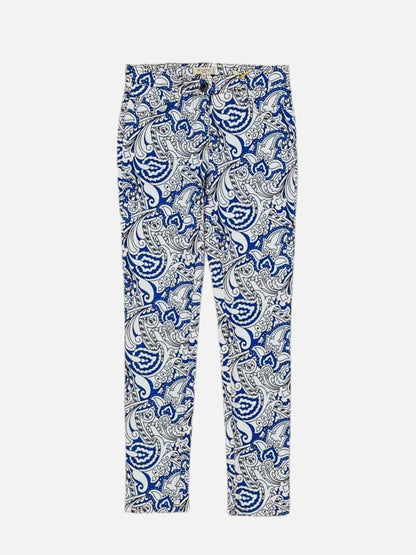 Pre - loved ETRO Blue & White Printed Jeans at Reems Closet