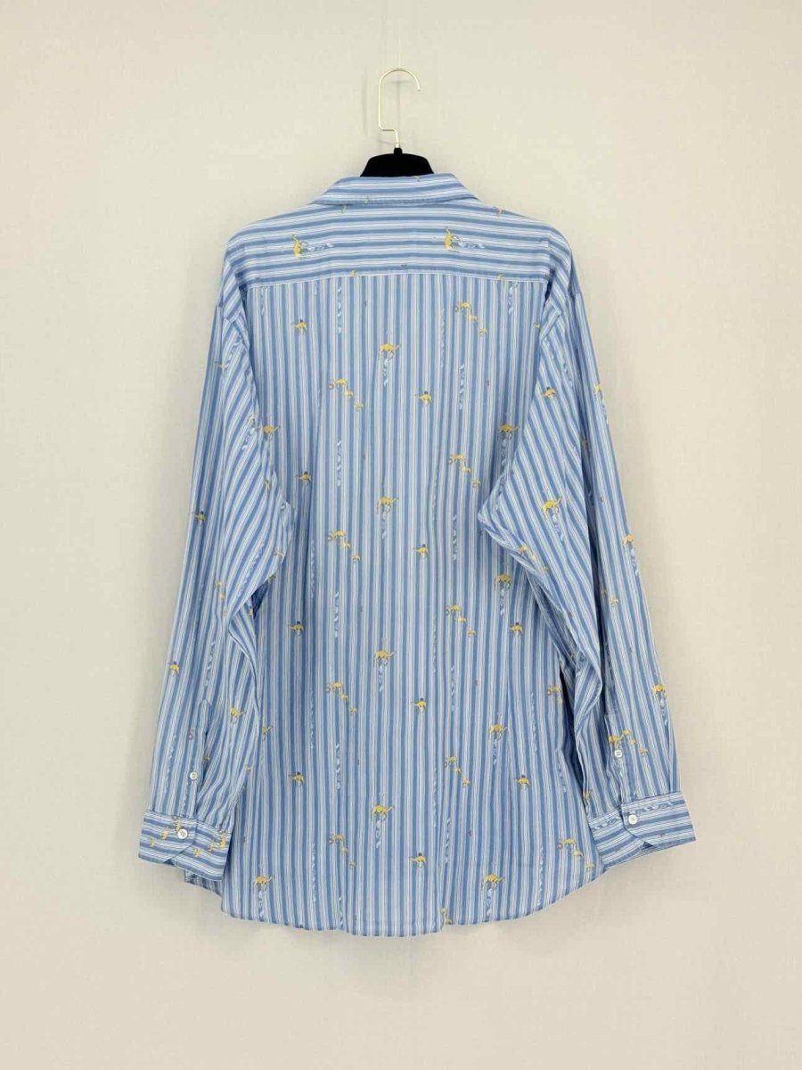 Pre - loved ETRO Blue & White Striped Size XXXLarge Shirt at Reems Closet
