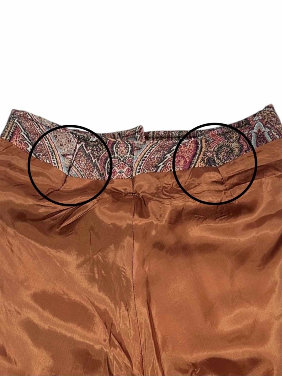 Pre - loved ETRO Brown Multicolor Paisley Size US 4 Pants at Reems Closet