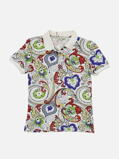 Pre - loved ETRO Cream Multicolor Printed Size US 2 Polo Shirt at Reems Closet
