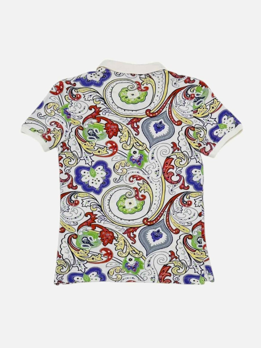 Pre - loved ETRO Cream Multicolor Printed Size US 2 Polo Shirt at Reems Closet
