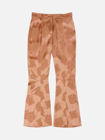 Pre - loved ETRO Flared Rose Gold Jacquard Pants at Reems Closet