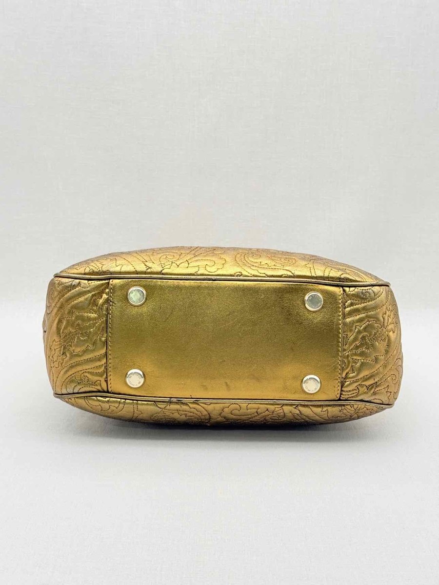 Pre - loved ETRO Gold Embroidered Tote Bag at Reems Closet