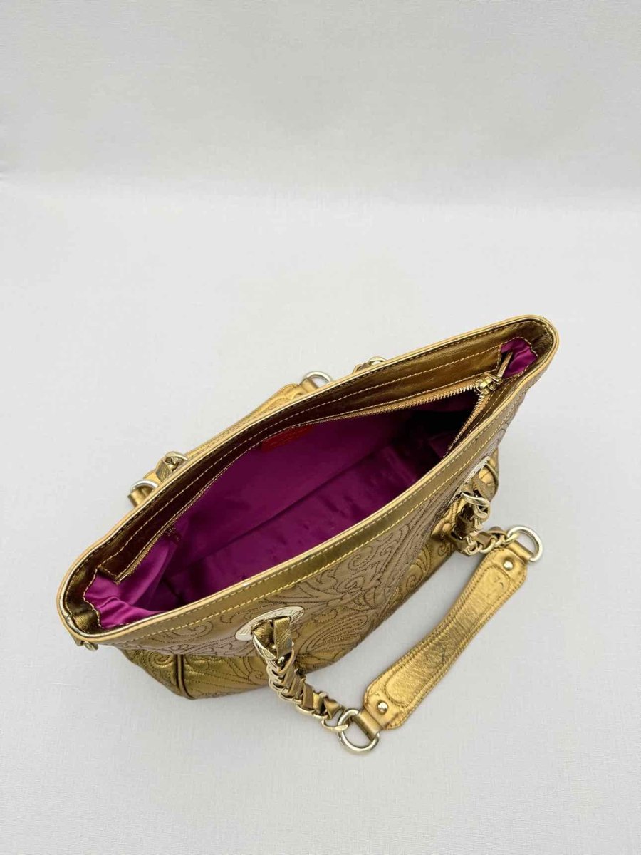 Pre - loved ETRO Gold Embroidered Tote Bag at Reems Closet