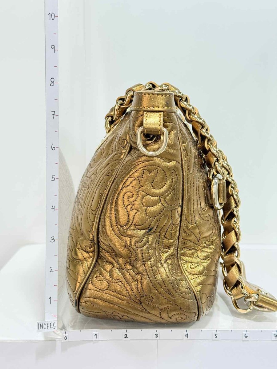Pre - loved ETRO Gold Embroidered Tote Bag at Reems Closet