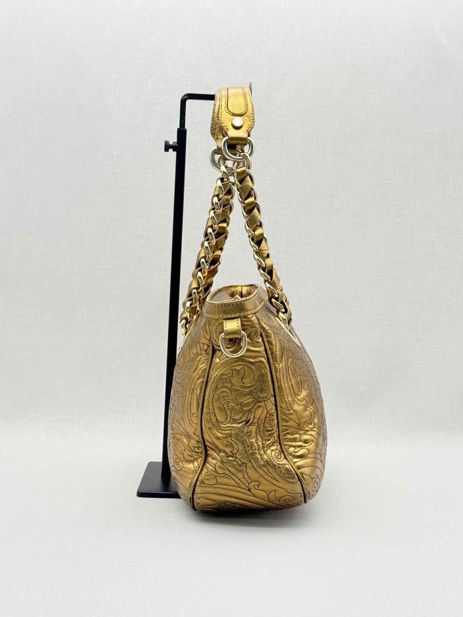 Pre - loved ETRO Gold Embroidered Tote Bag at Reems Closet
