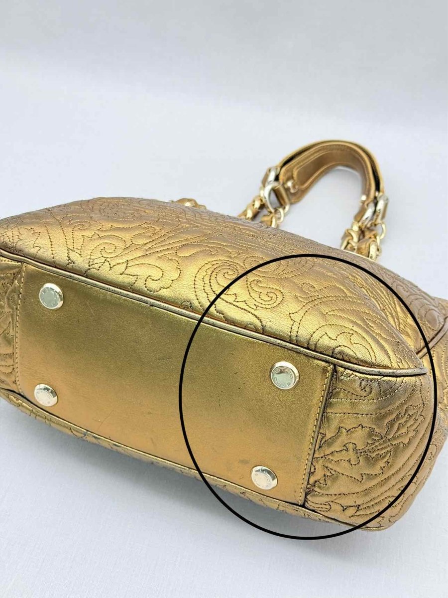 Pre - loved ETRO Gold Embroidered Tote Bag at Reems Closet