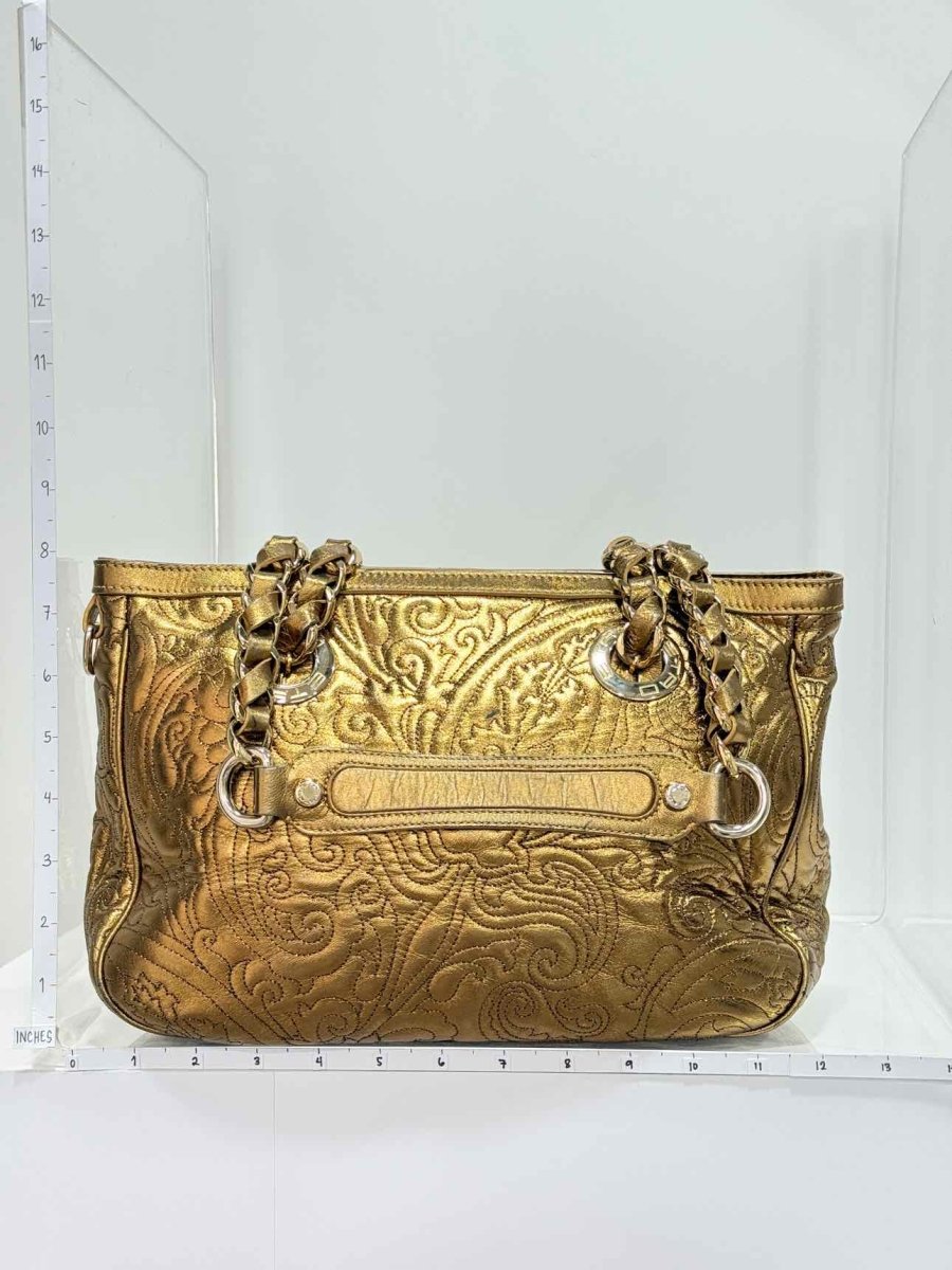Pre - loved ETRO Gold Embroidered Tote Bag at Reems Closet