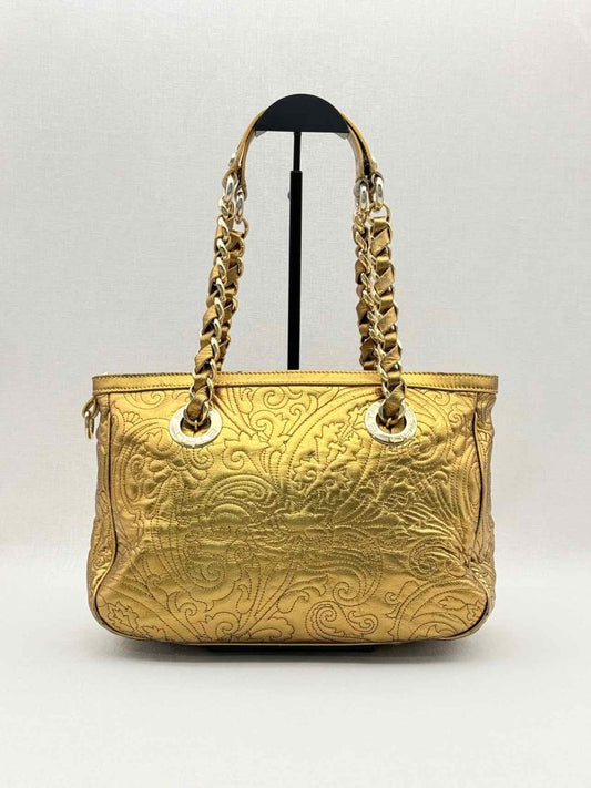 Pre - loved ETRO Gold Embroidered Tote Bag at Reems Closet