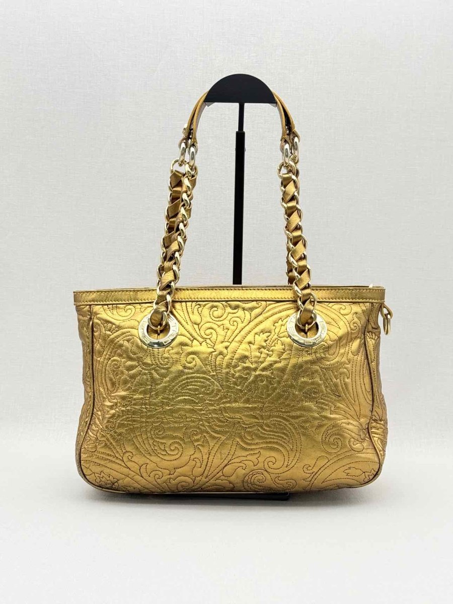 Pre - loved ETRO Gold Embroidered Tote Bag at Reems Closet