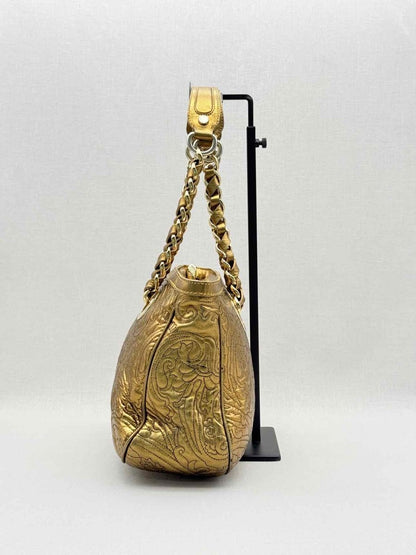 Pre - loved ETRO Gold Embroidered Tote Bag at Reems Closet