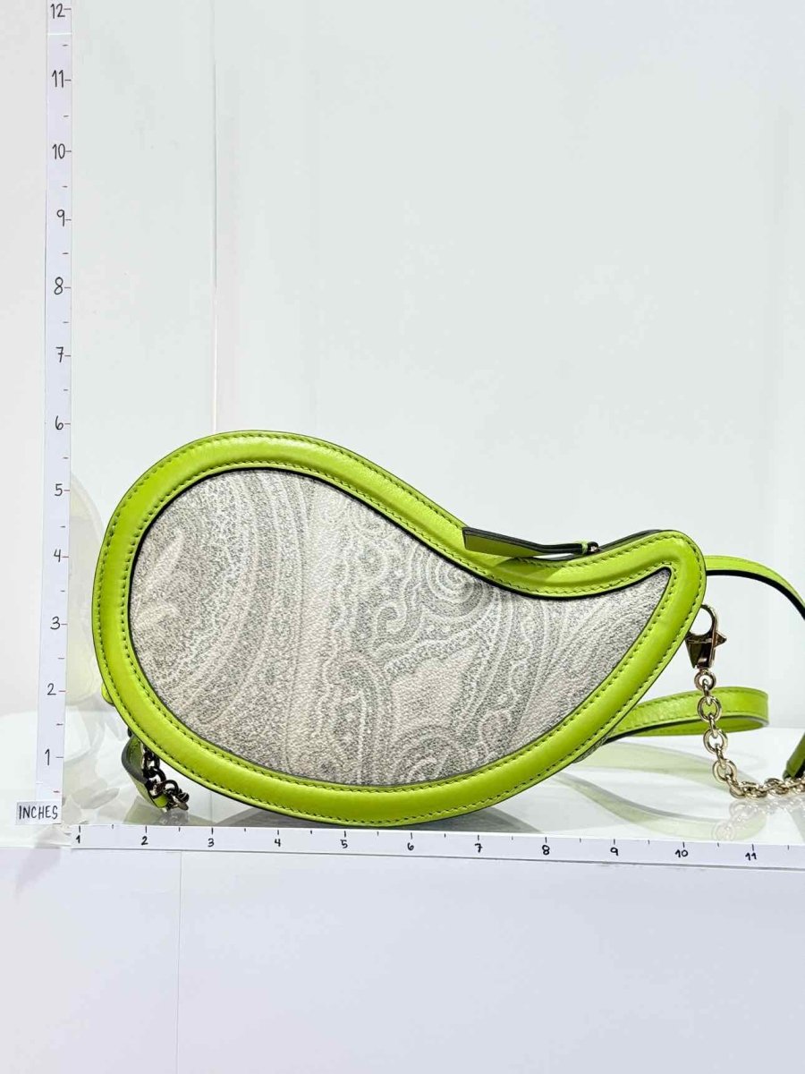 Pre - loved ETRO Green & Grey Paisley Crossbody at Reems Closet