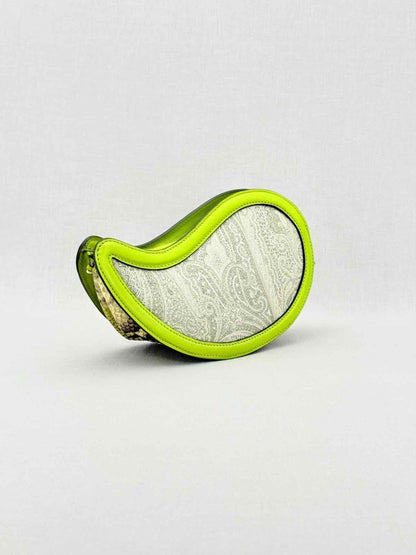 Pre - loved ETRO Green & Grey Paisley Crossbody at Reems Closet