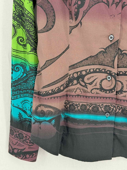 Pre-loved ETRO Grey Multicolor Paisley Print Size US 2 Shirt at Reems Closet
