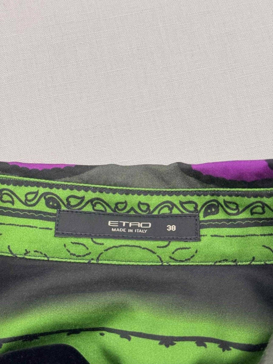 Pre-loved ETRO Grey Multicolor Paisley Print Size US 2 Shirt at Reems Closet