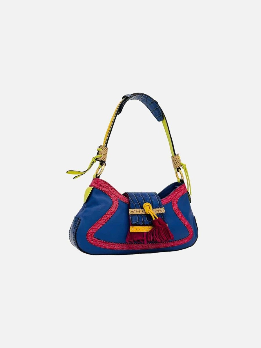Pre-loved ETRO Purple, Pink & Yellow Tassel Shoulder Bag from Reems Closet