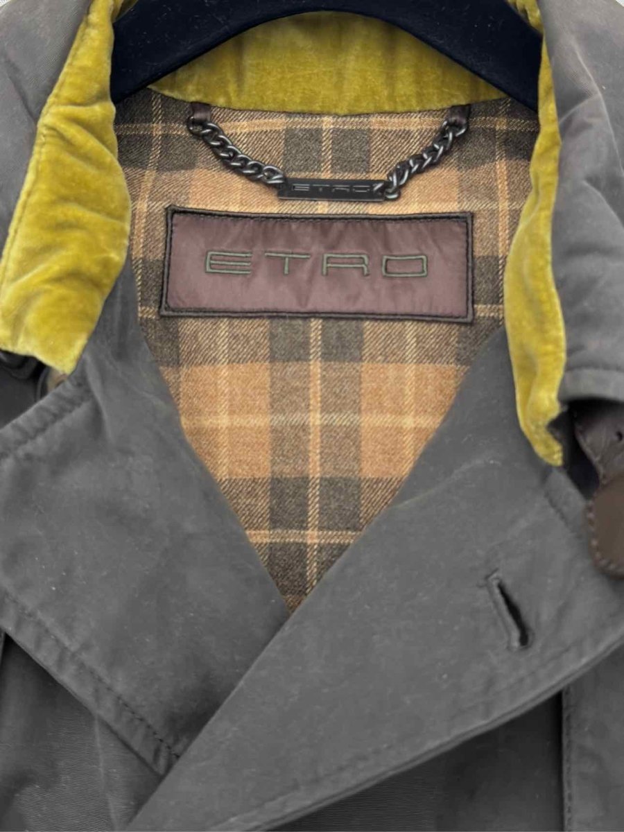 Pre-loved ETRO Taupe Tweed Pocket Size Medium Coat at Reems Closet