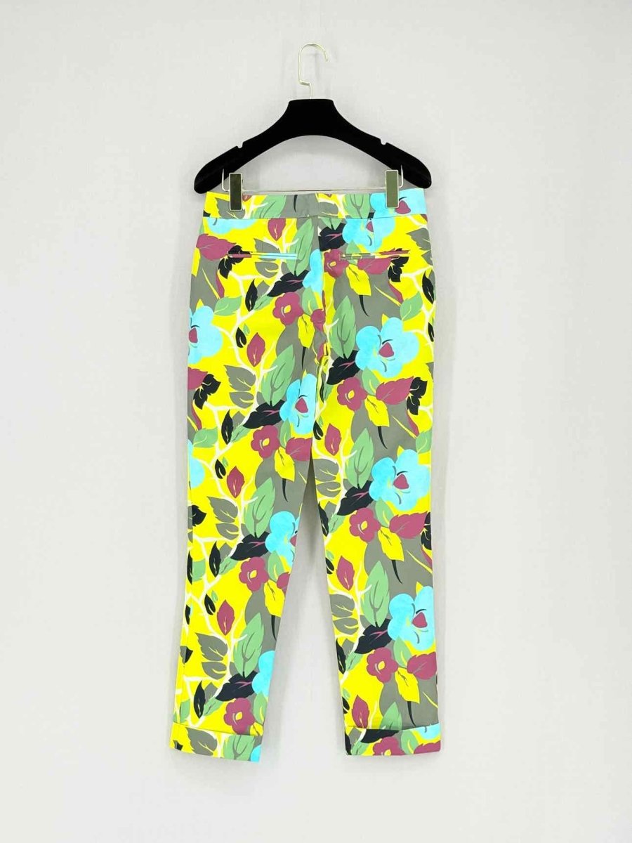 Pre - loved ETRO Yellow Multicolor Floral Print Size US 2 Pants at Reems Closet