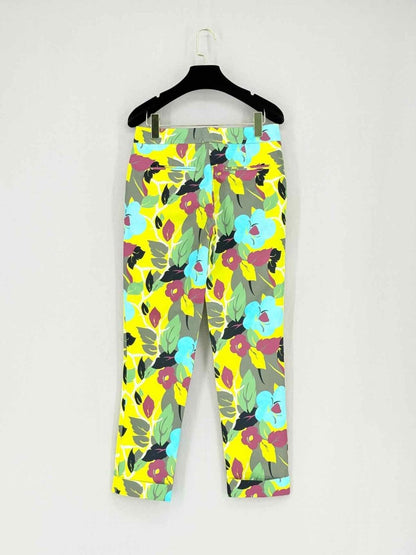 Pre - loved ETRO Yellow Multicolor Floral Print Size US 2 Pants at Reems Closet