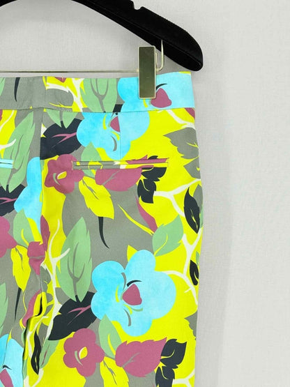 Pre - loved ETRO Yellow Multicolor Floral Print Size US 2 Pants at Reems Closet