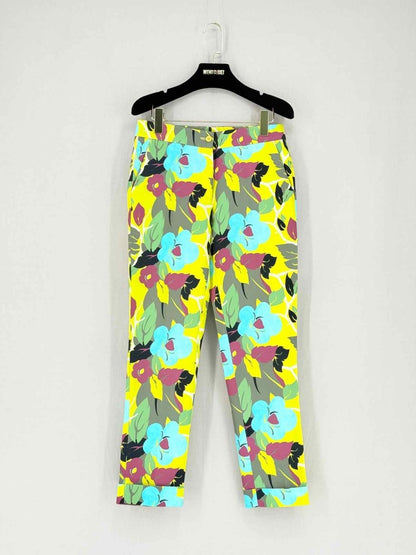 Pre - loved ETRO Yellow Multicolor Floral Print Size US 2 Pants at Reems Closet