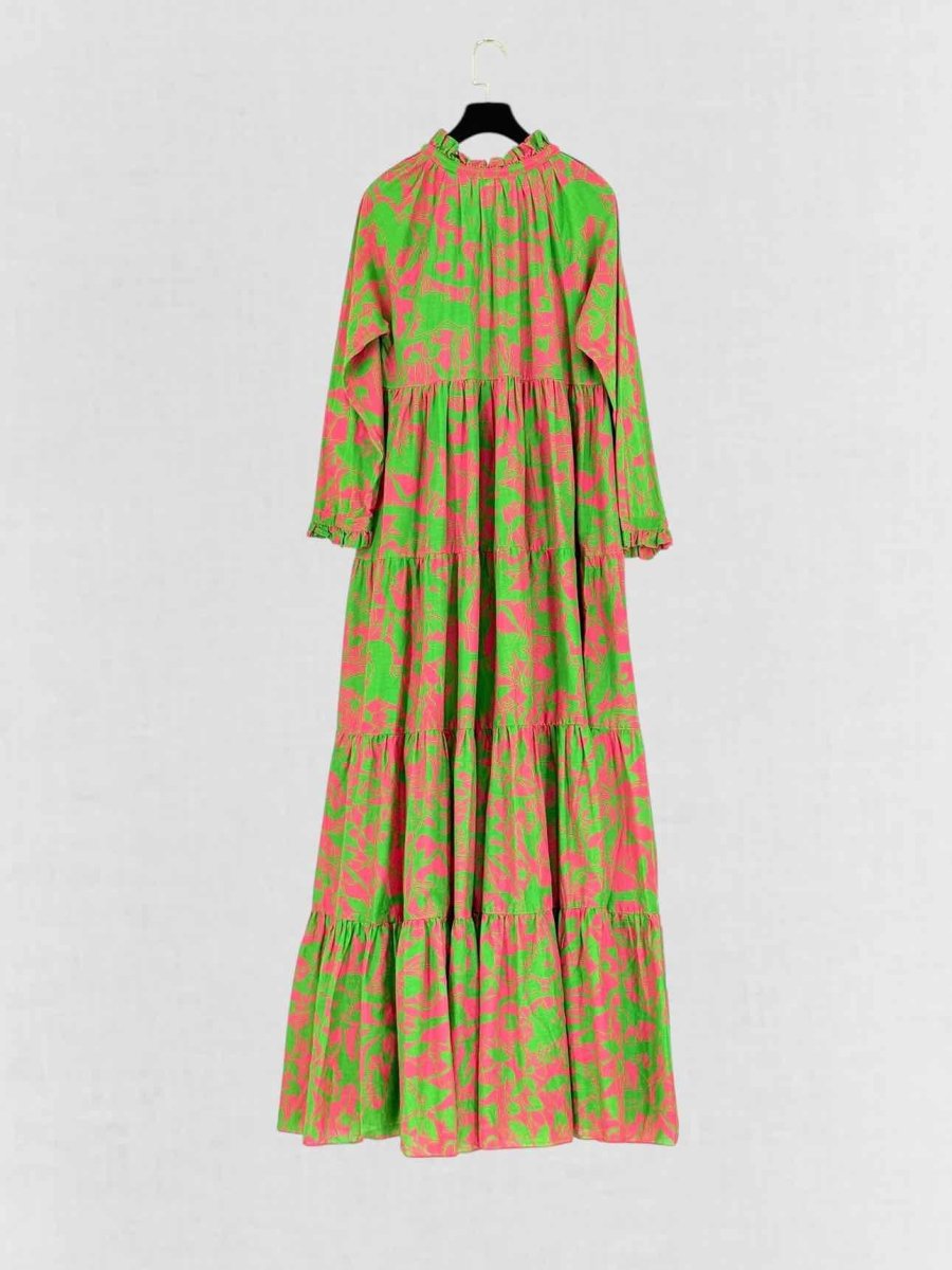 Pre - loved EYWASOULS Green & Pink Printed Size XSmall Long Dress at Reems Closet