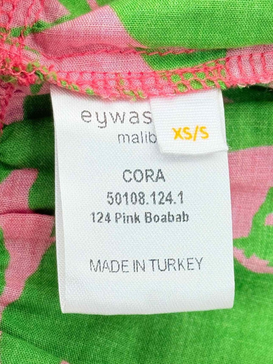 Pre - loved EYWASOULS Green & Pink Printed Size XSmall Long Dress at Reems Closet