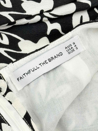 Pre-loved FAITHFULL THE BRAND Black & White Size US 4 Short Dress at Reems Closet