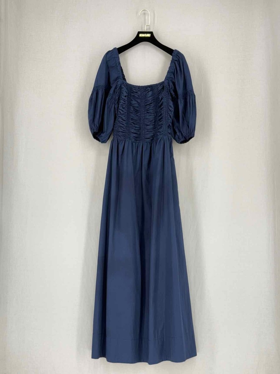 Pre - loved FAITHFULL THE BRAND Navy Blue Size US 6 Midi Dress at Reems Closet