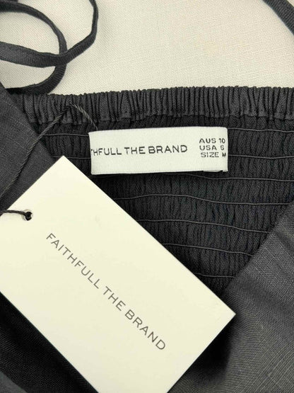 Pre - loved FAITHFULL THE BRAND Soko Black Size US 6 Midi Dress at Reems Closet