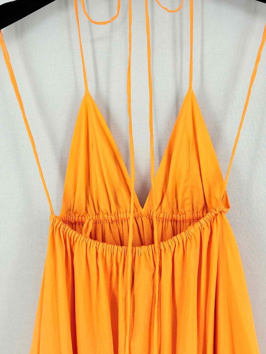 Pre - loved FAITHFULL THE BRAND Willona Orange Size US 2 Midi Dress at Reems Closet